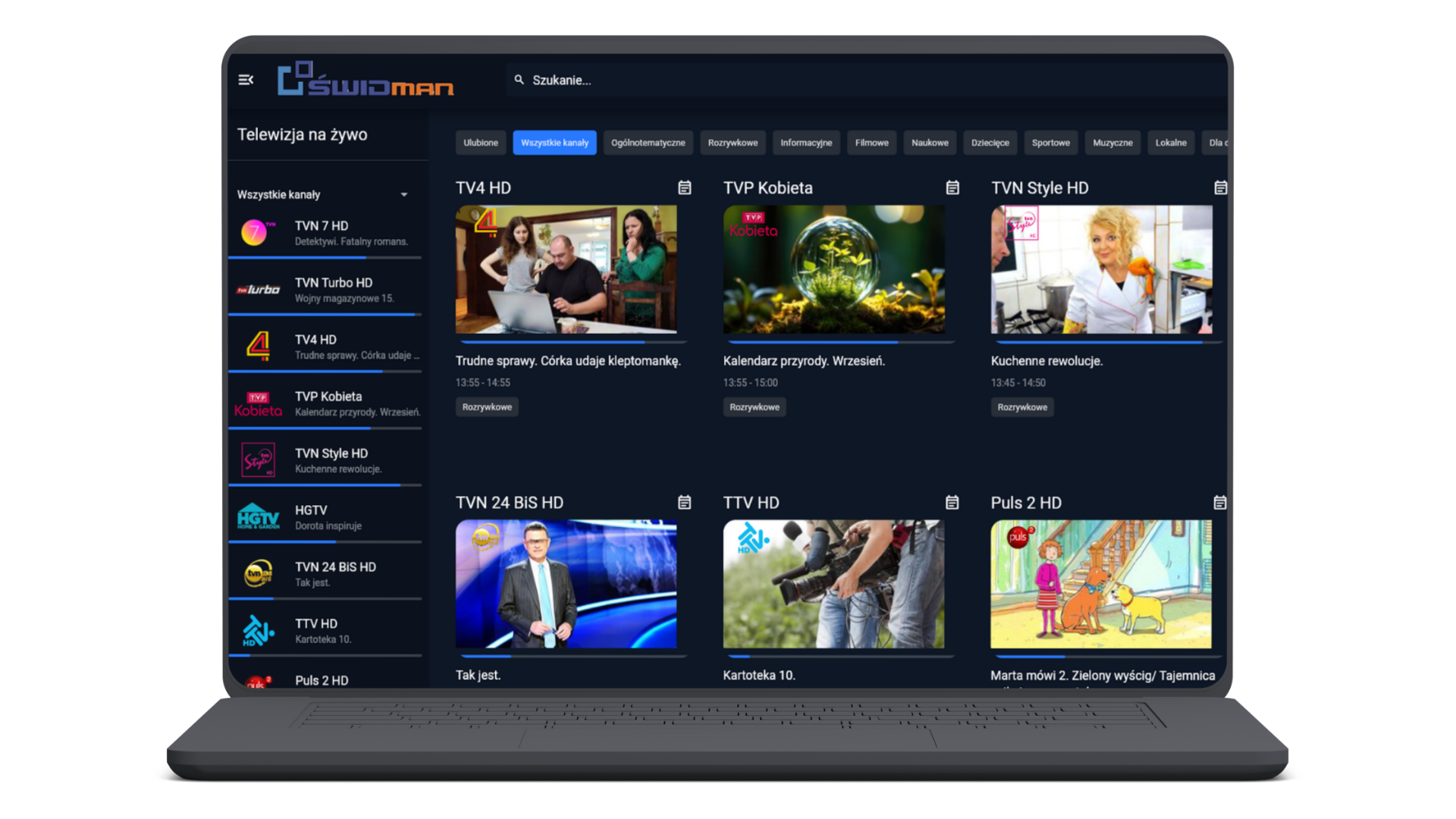 TVGO – podgląd aplikacji